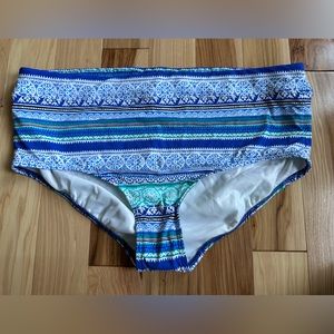 Like new Lands End women’s swim bottoms, pretty blue design, 18W